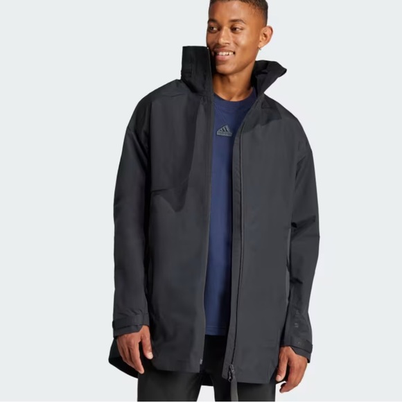 NWT ADIDAS Myshelter Rain.Rdy Parka Jacket RAIN COAT WIND ATHLETIC M New Vegan - Picture 2 of 15